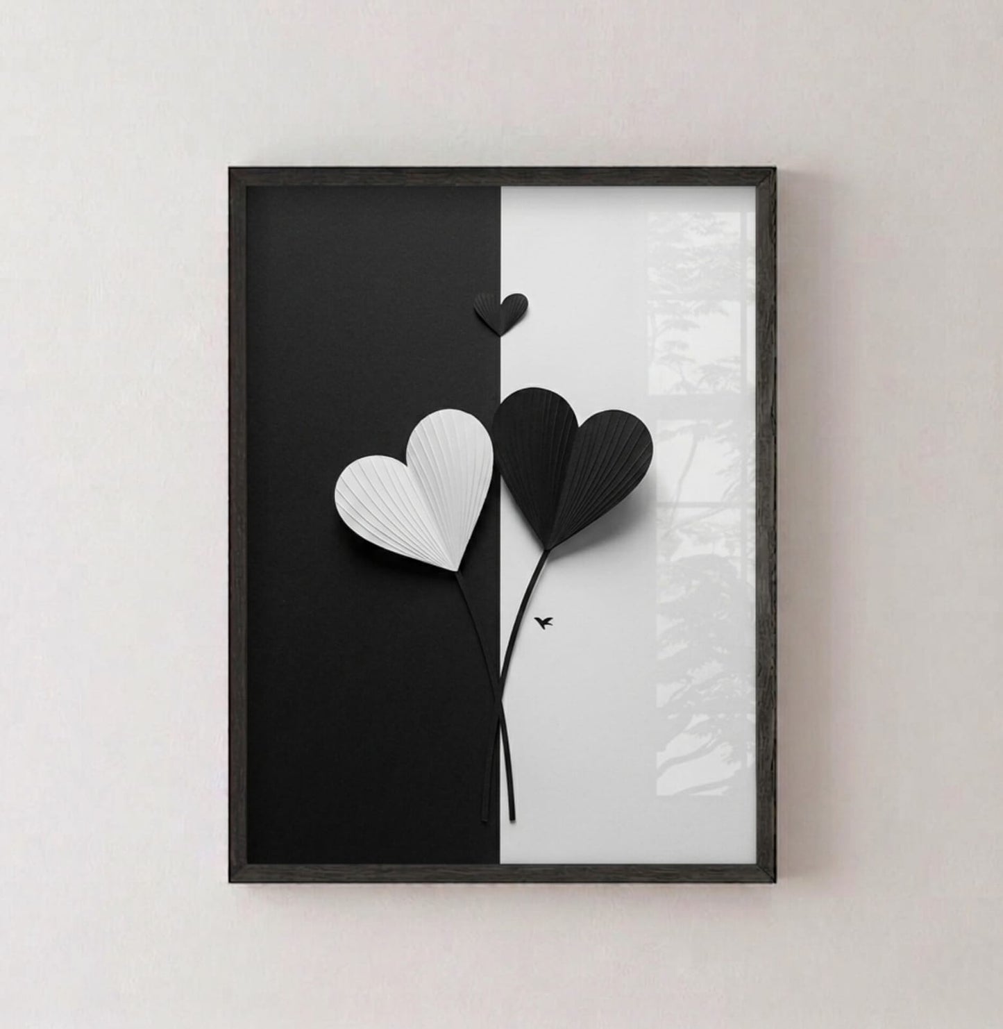 Two Hearts Duality Framed Wall Art Print
