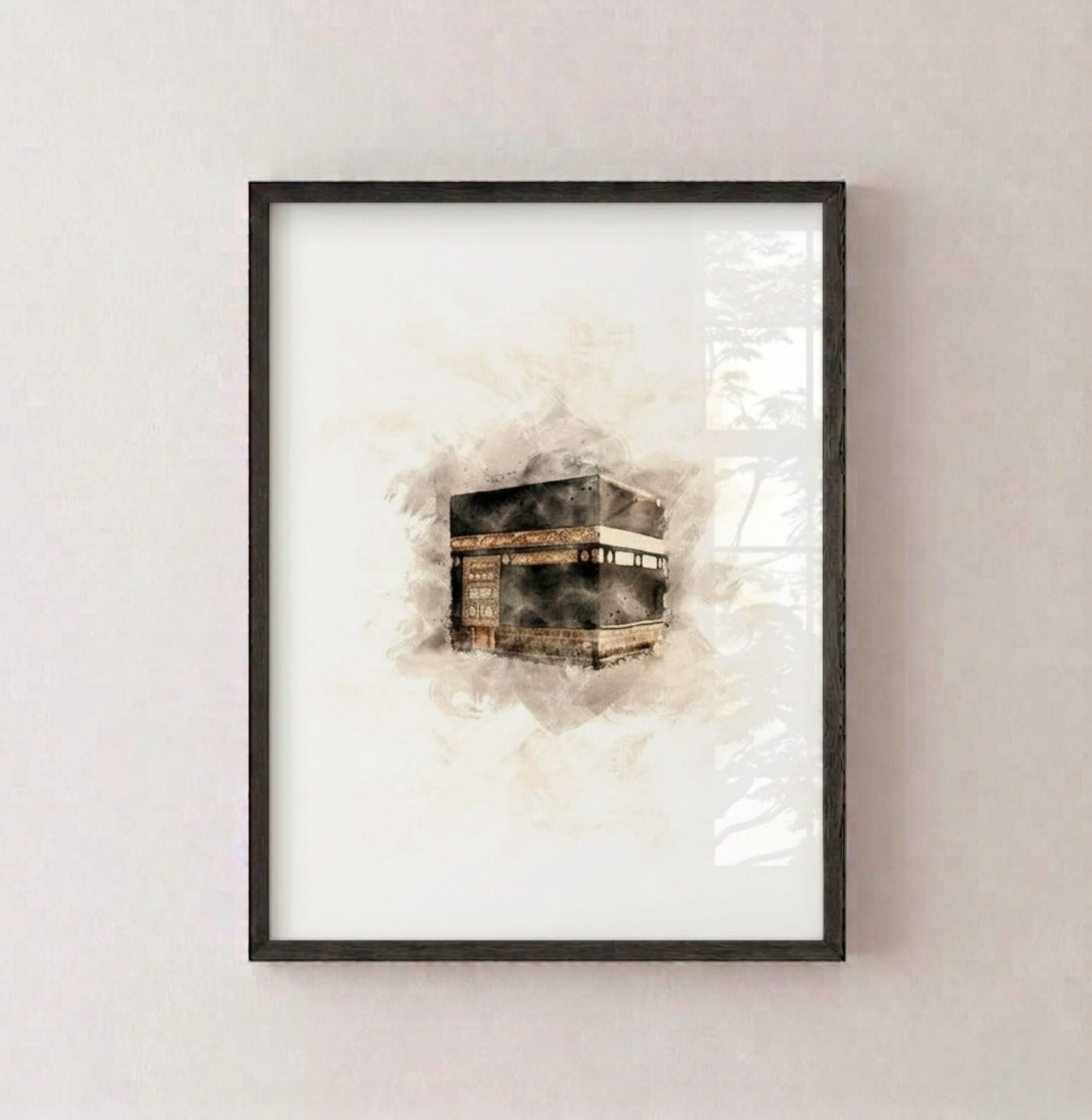 Kaaba Watercolour Framed Wall Art Print
