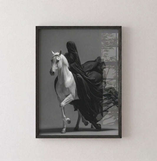 The Veiled Rider Framed Wall Art Print
